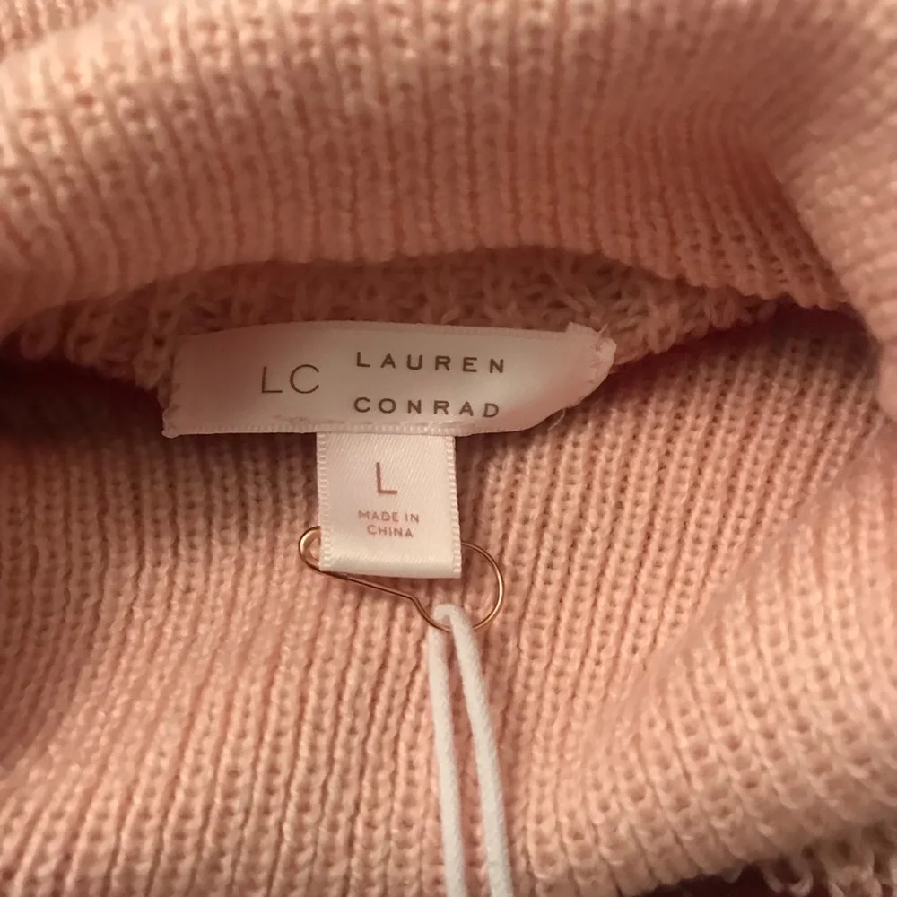 Lauren Conrad | pink striped funnelneck sweater - Picture 5 of 7